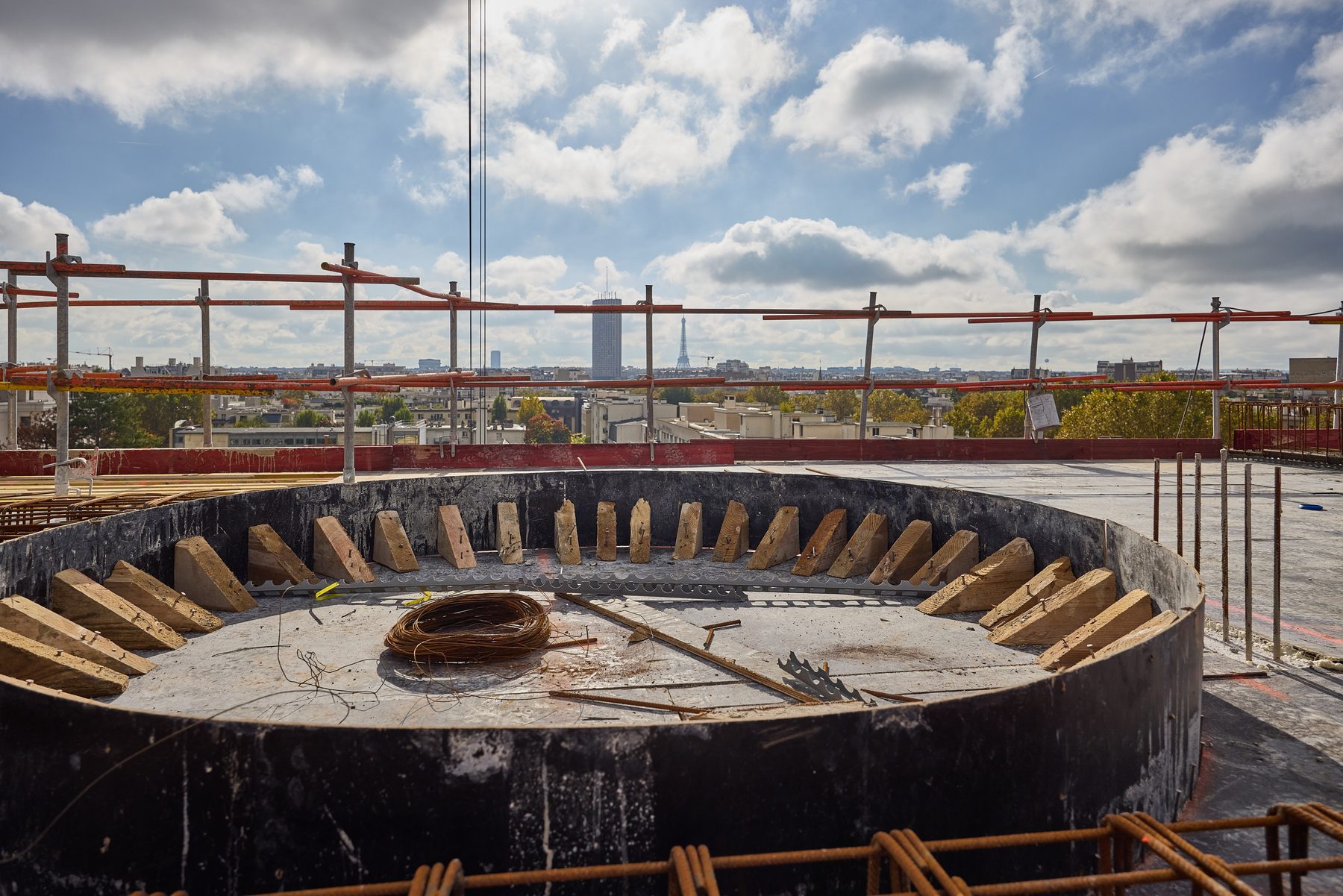 Structure de la surélévation en cours de réalisation